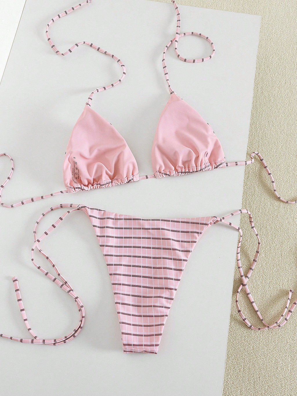 2026 Women's Random Print Spaghetti Strap Sexy Bikini Swimwear Set,