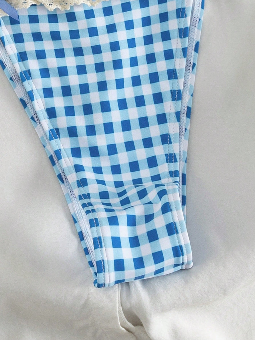 PEPPERMOLLY New Soft Polka Dot Lace Ruffle Bow Decor Halter Tie Sexy