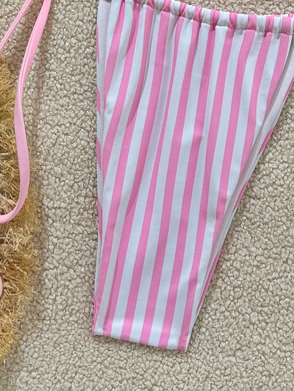 2pcs Bohemian Striped Casual Cute Elegant Sexy Ruffled/Ruffle Trim