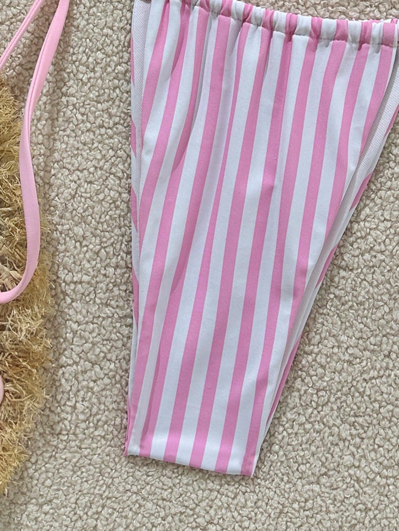 2pcs Bohemian Striped Casual Cute Elegant Sexy Ruffled/Ruffle Trim