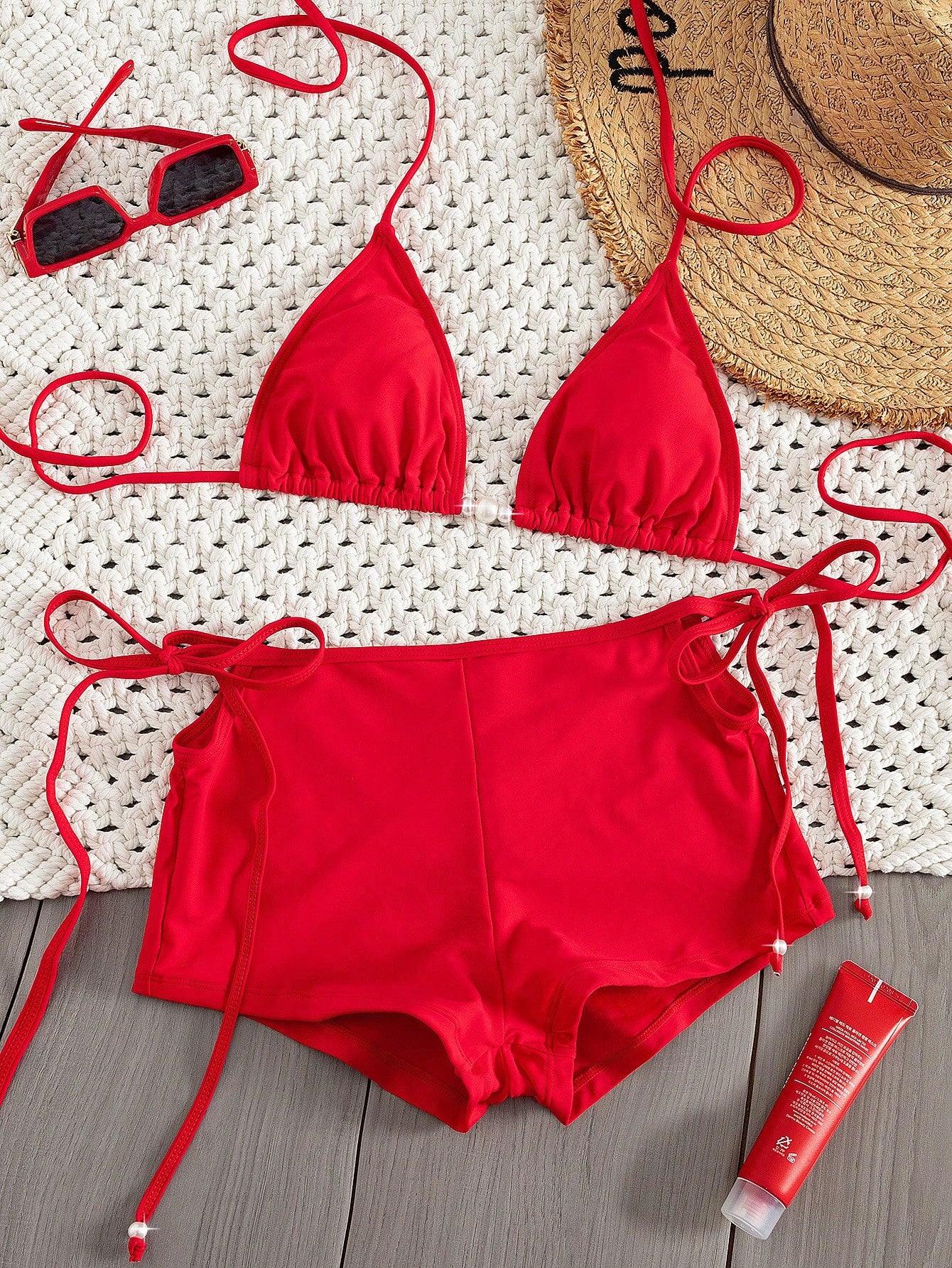 PEPPERMOLLY 2026 Spring/Summer Elegant Sexy Solid Color 2 Pieces