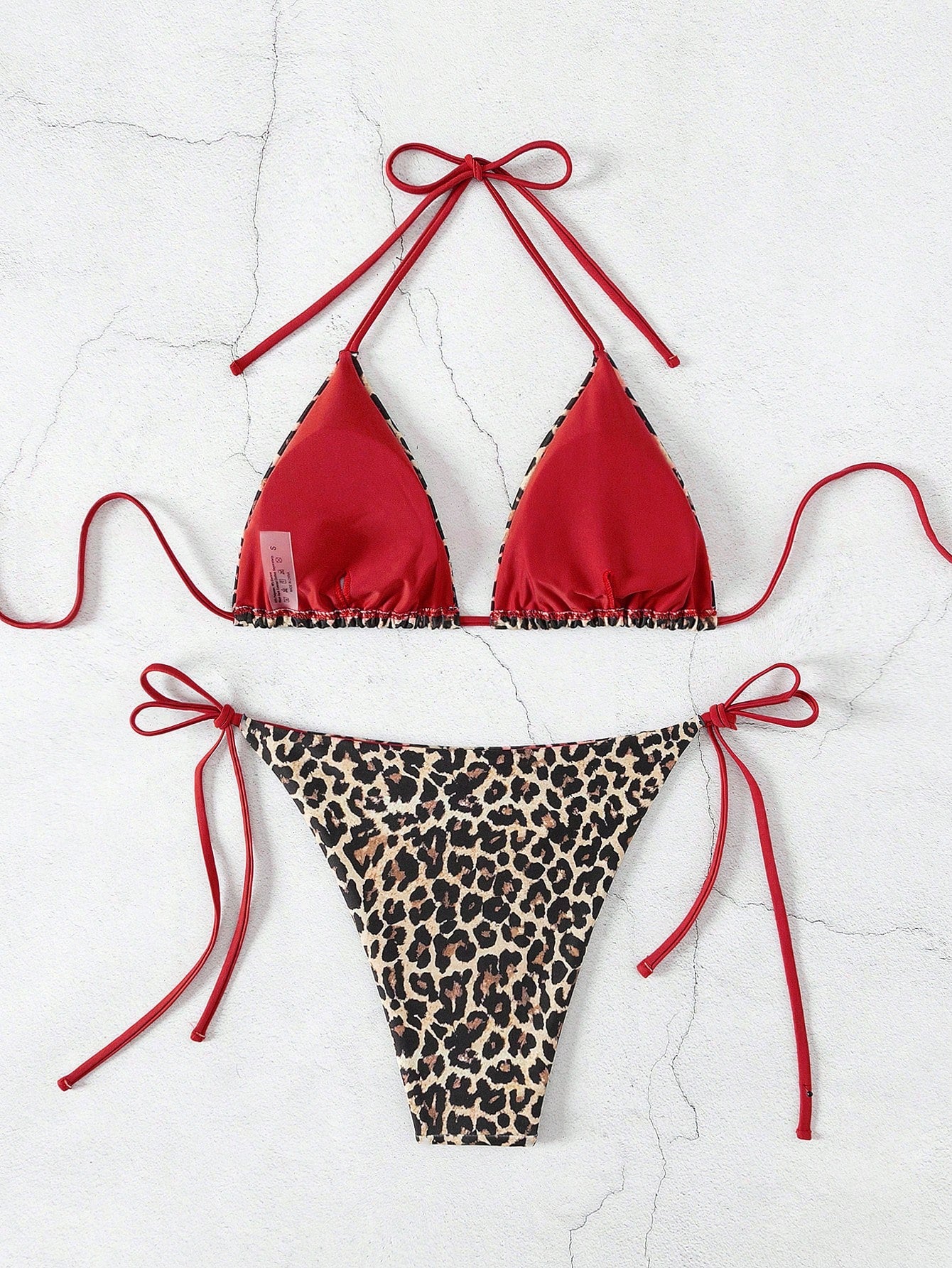 Swim Mod Women 2pcs Set Polka Dot Bikini Set,Spaghetti Strap Backless