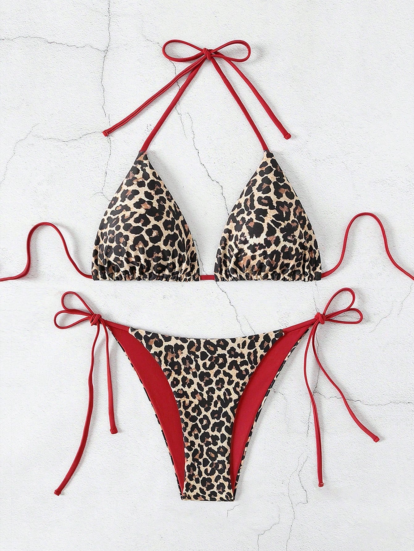 Swim Mod Women 2pcs Set Polka Dot Bikini Set,Spaghetti Strap Backless