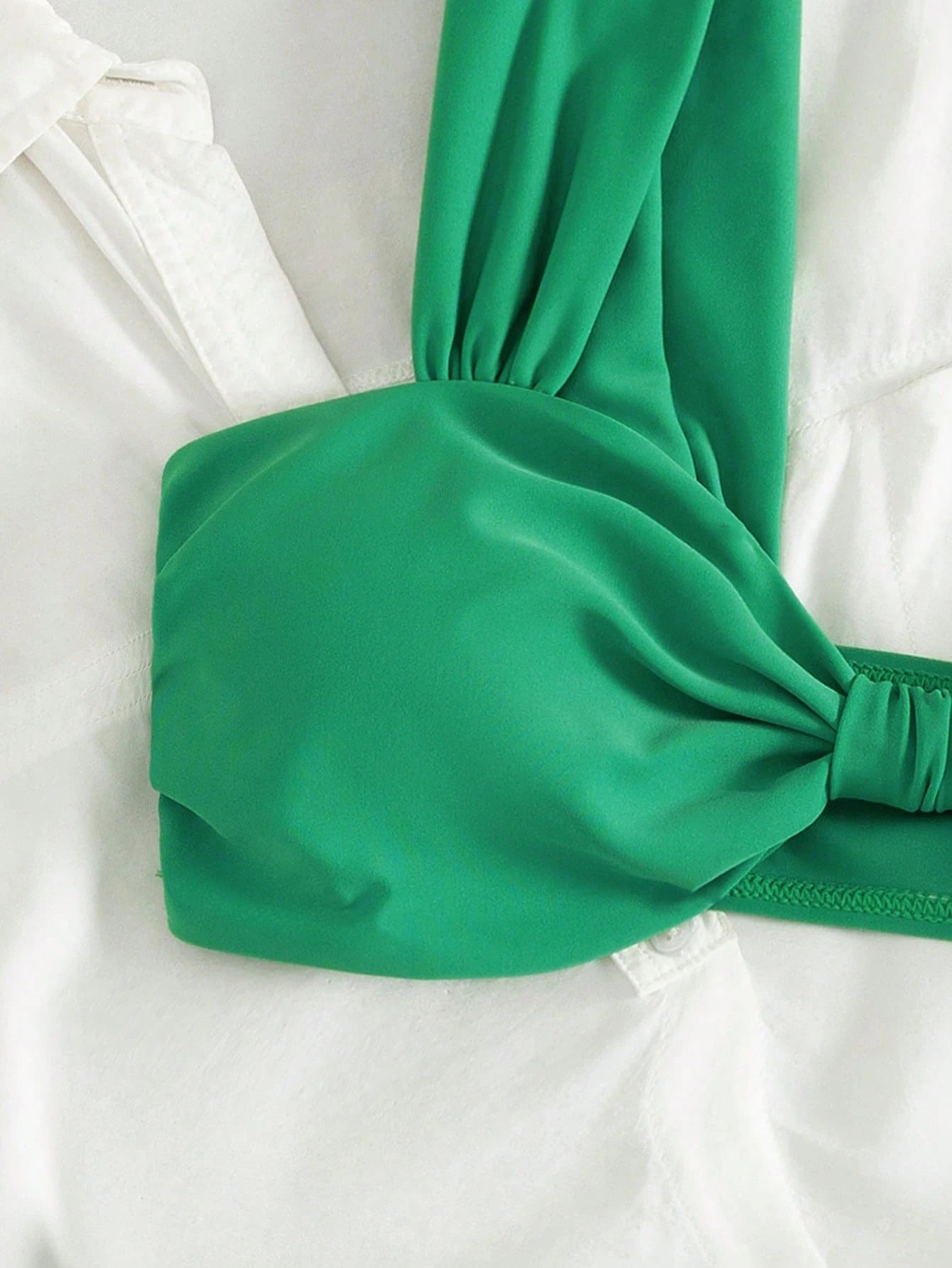 PEPPERMOLLY New Solid Color Soft Padded Thick Strap Ruched Sexy