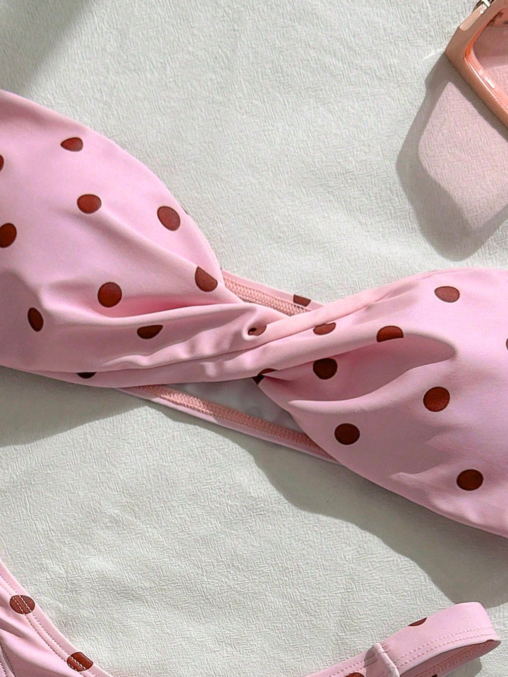 New Fashionable Sexy Polka Dot Print Strapless Detachable Strap