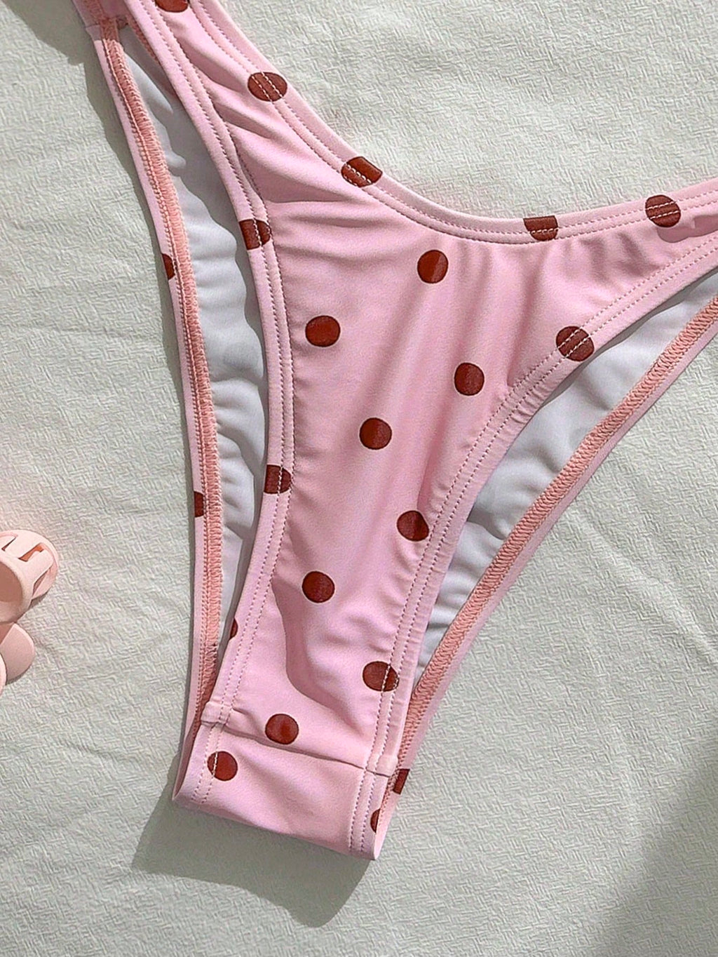 New Fashionable Sexy Polka Dot Print Strapless Detachable Strap