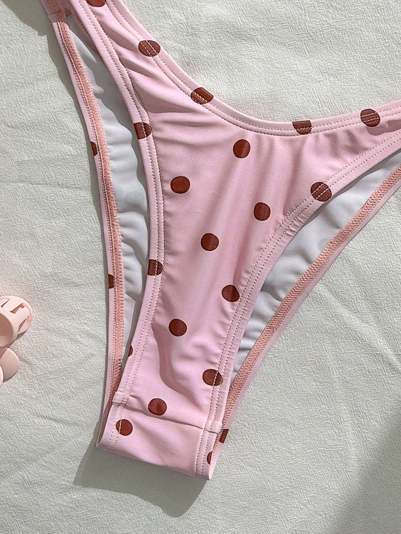 New Fashionable Sexy Polka Dot Print Strapless Detachable Strap