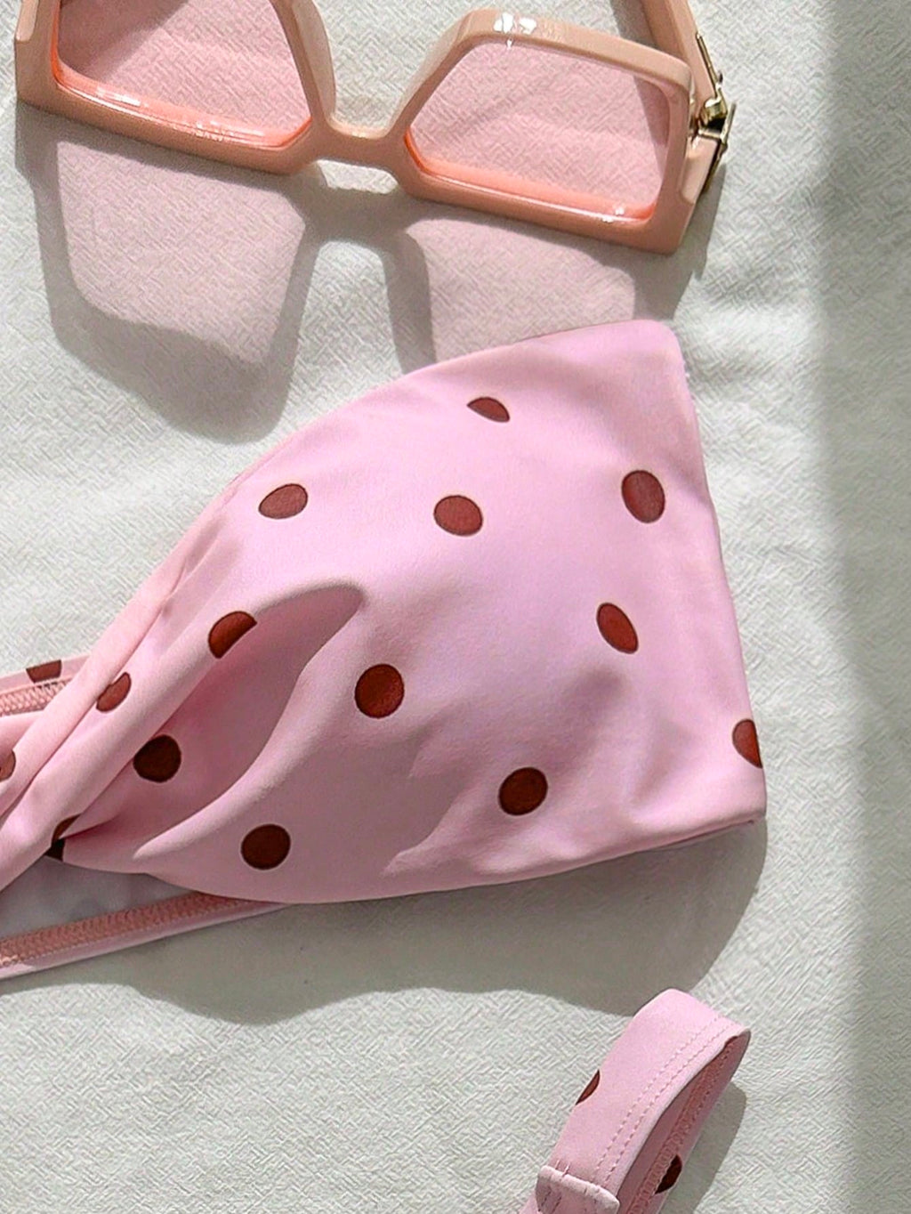 New Fashionable Sexy Polka Dot Print Strapless Detachable Strap