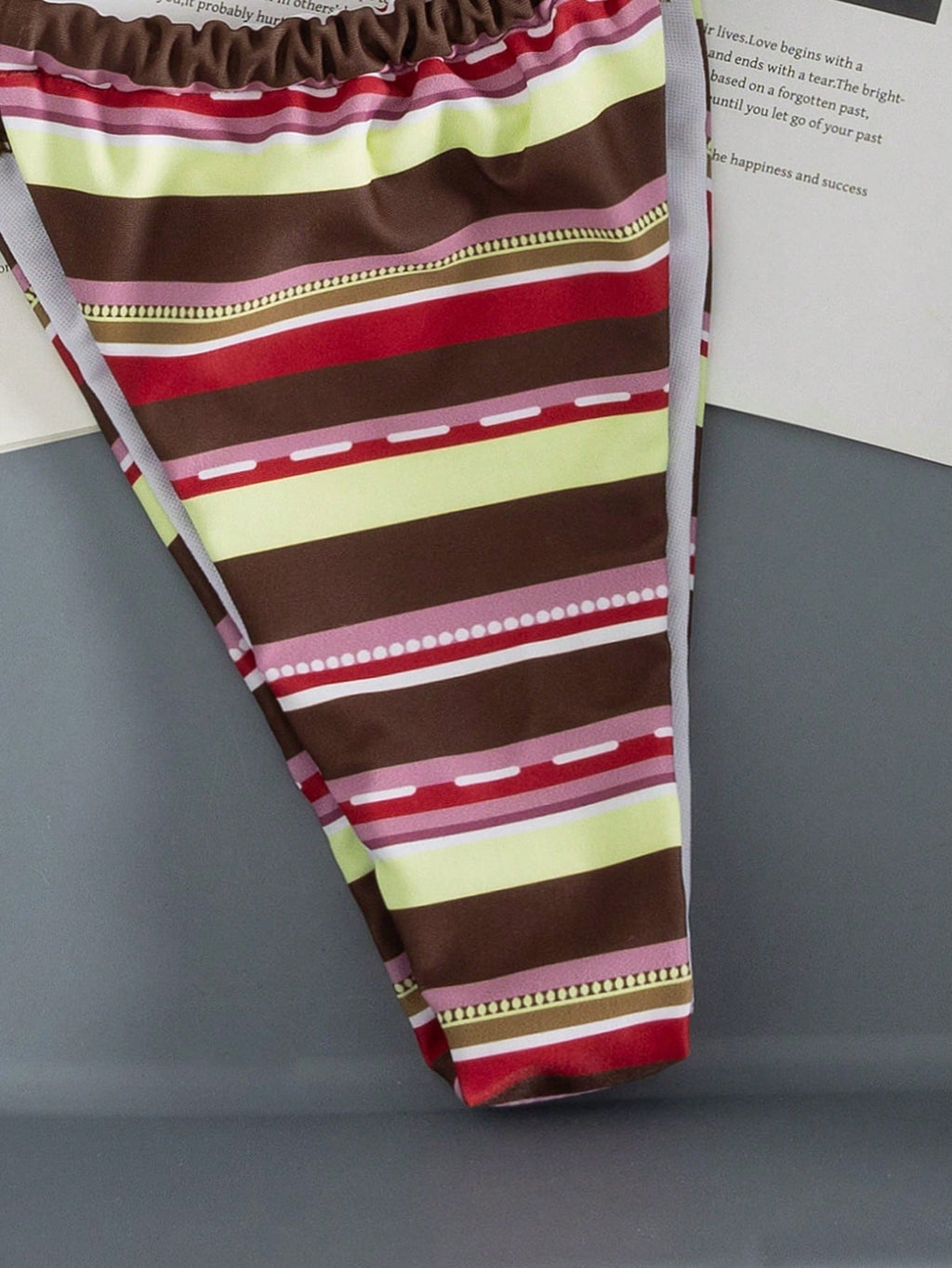 Women's Sexy Colorful Striped Bohemian Style Halter Tie Back Bikini