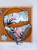 Swim Lushoire Summer Beach Tropical Bandeau With Cheeky Bikini Set