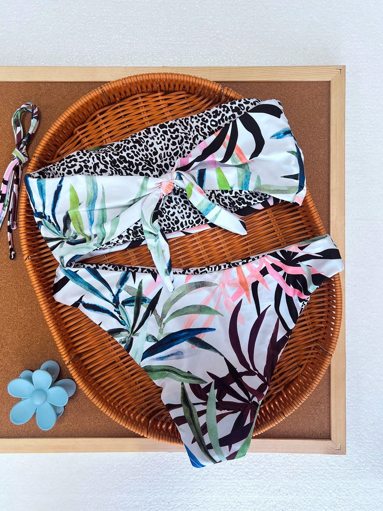 Swim Lushoire Summer Beach Tropical Bandeau With Cheeky Bikini Set - image 2