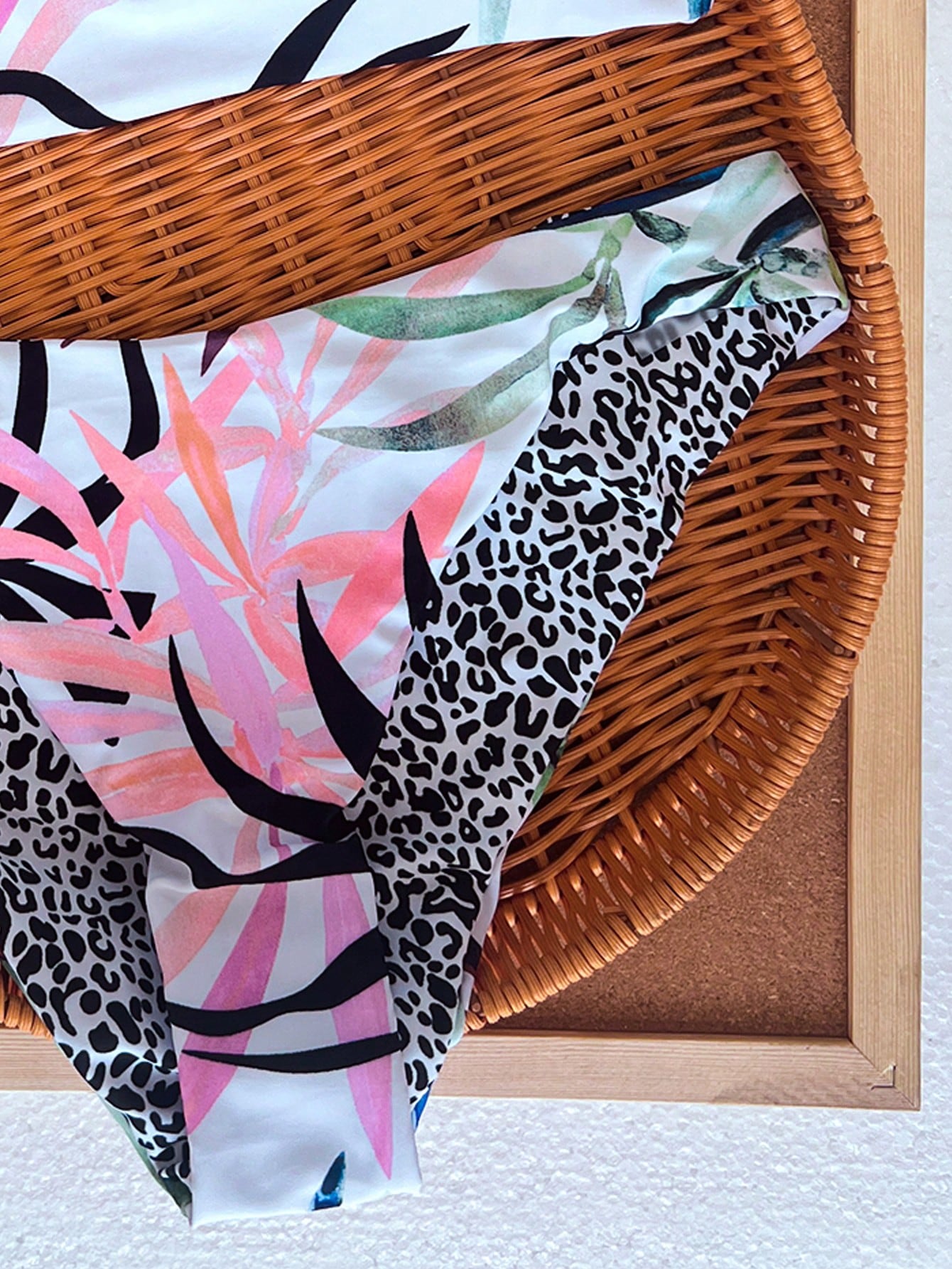 Swim Lushoire Summer Beach Tropical Bandeau With Cheeky Bikini Set