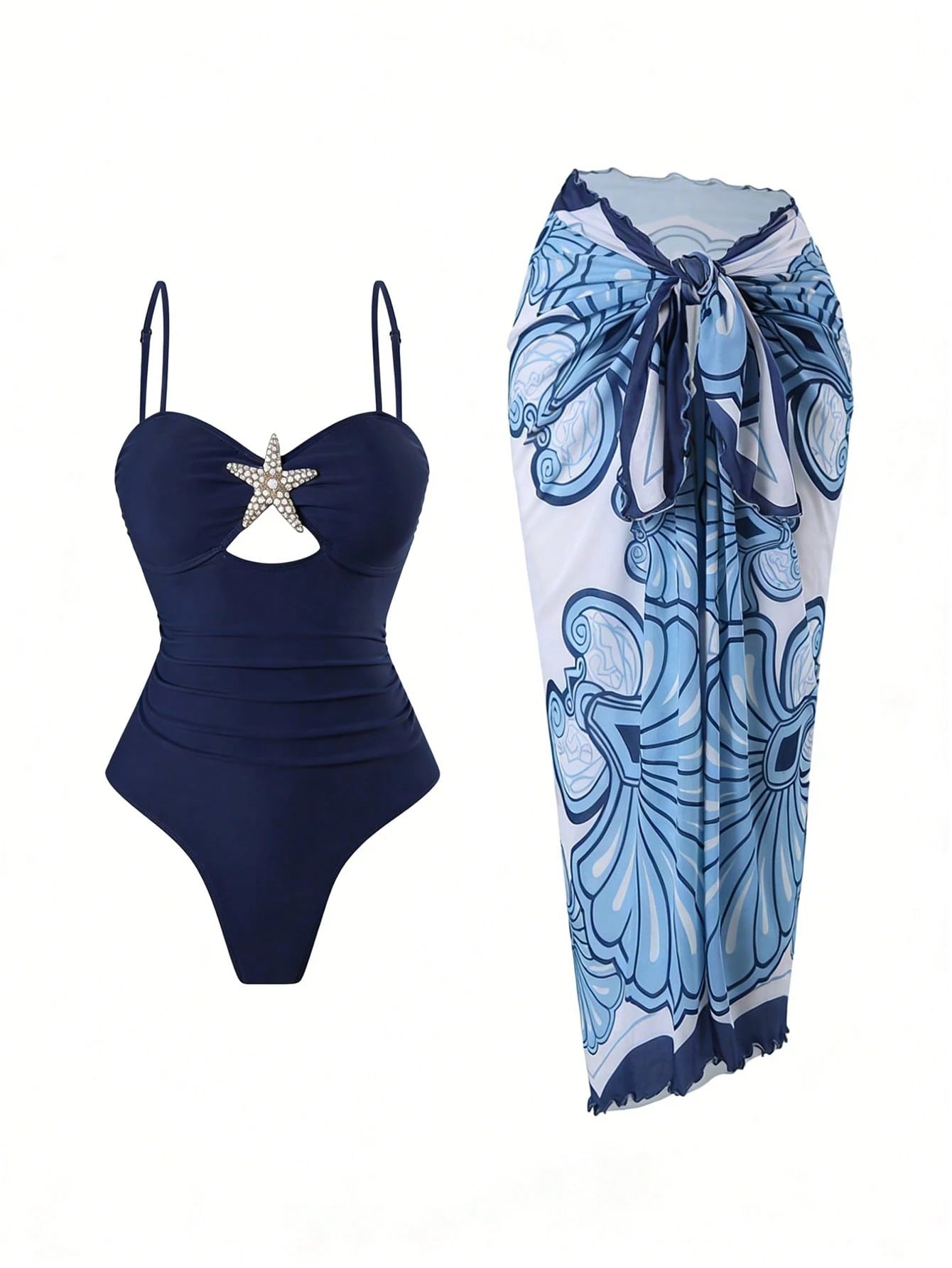 Swim Oasis Women Summer Beach Holiday Hollow-Out Starfish Decor