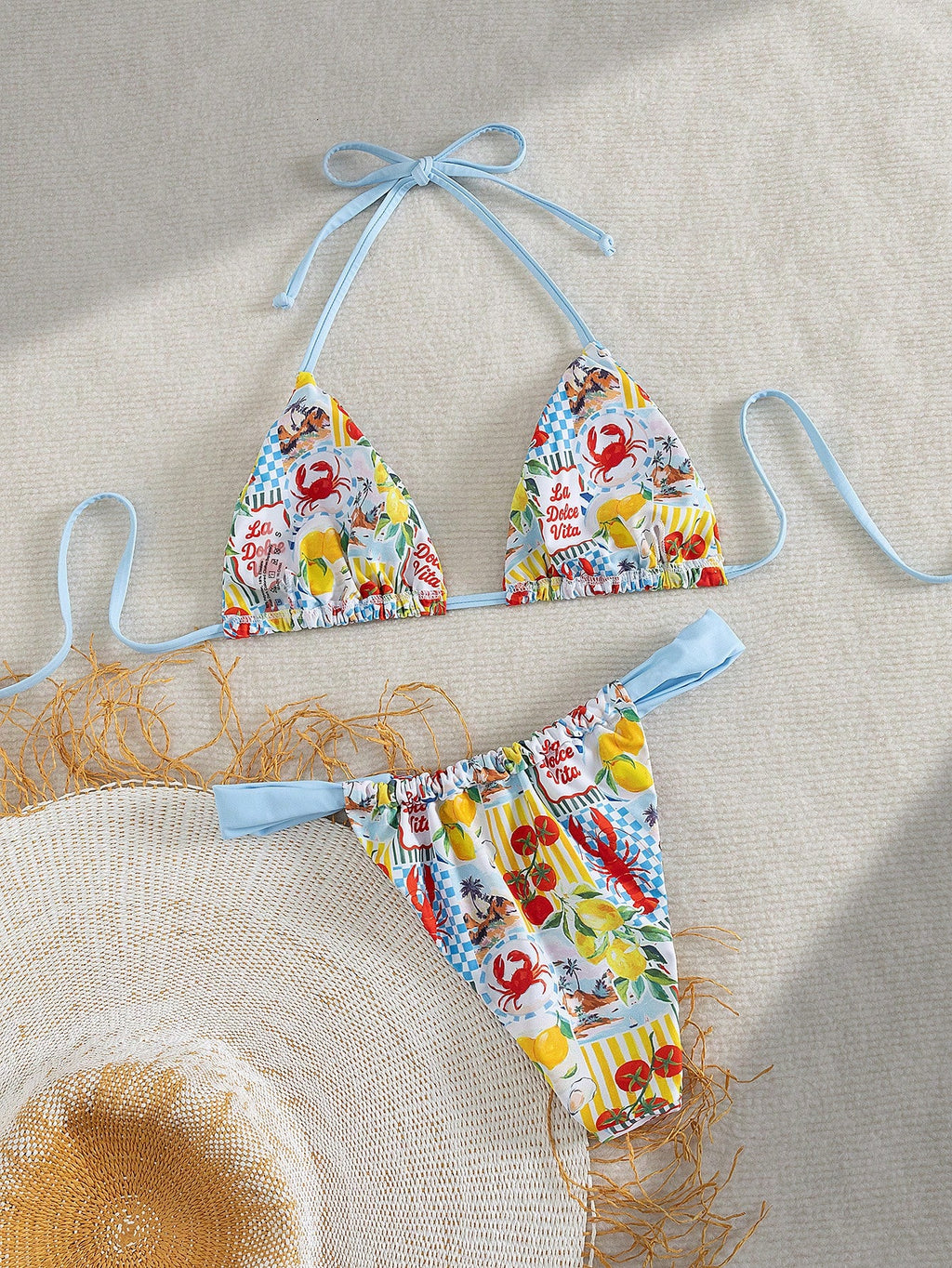 Swim Vcay Summer Vacation Sexy Fashion All-Over Fruit & Vegetable