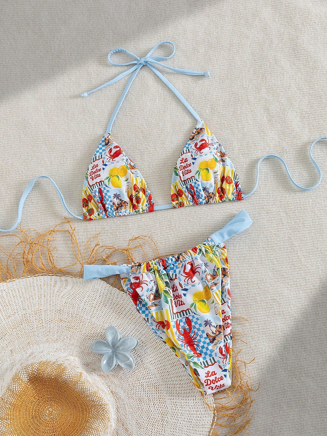 Swim Vcay Summer Vacation Sexy Fashion All-Over Fruit & Vegetable