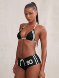 NYA SZN Swim Two Pieces String Bikini Short Cheeky Set Sporty Striped