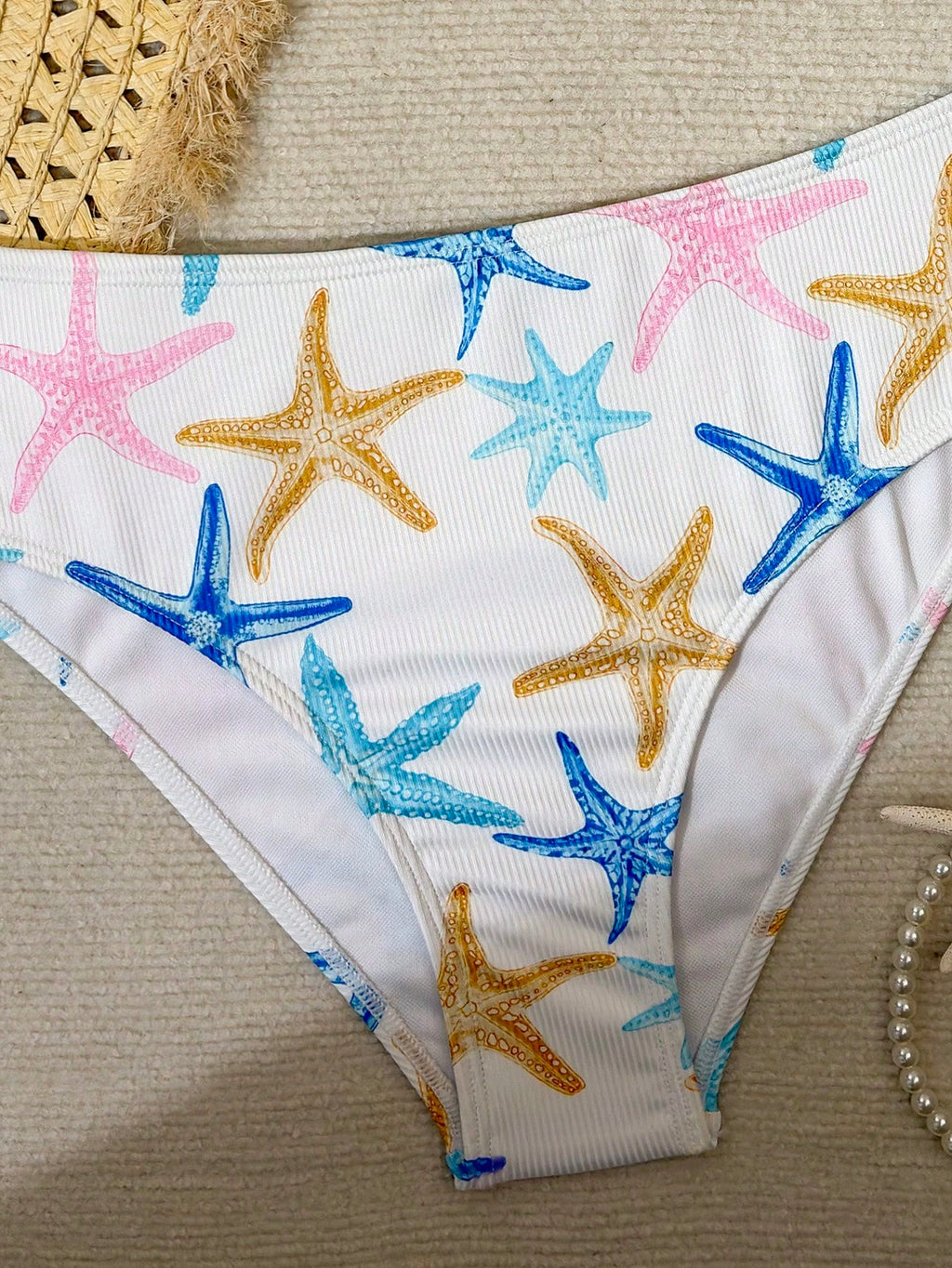 Women 2-Piece Bikini Swimsuit, Star & Color Block Starfish Cute Elegant Casual Sexy Bohemian Hollow Out - image 8