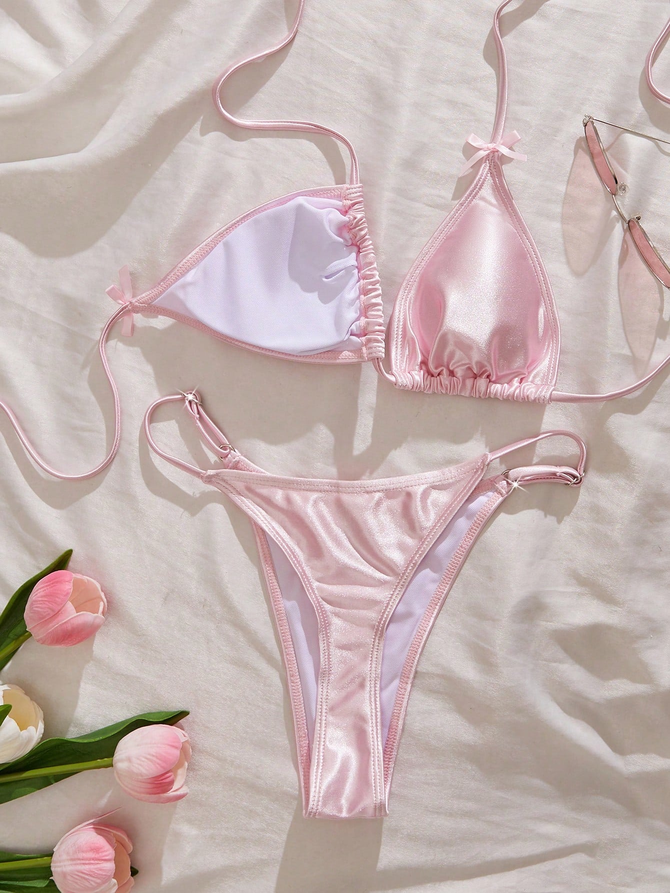 Women's Swimwear, Satin Shiny Bikini/Outwear/Casual/Y2K/Western Style/Bohemian/Cocktail - image 3