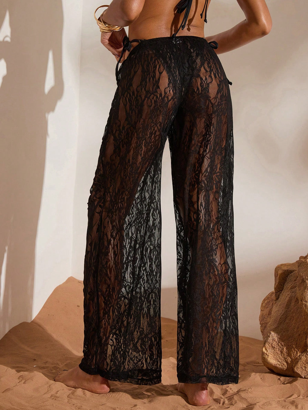 Opulessa Women's Beach Vacation Casual Lace Coverup & Pants Set Cover Ups For Swimwear - image 7