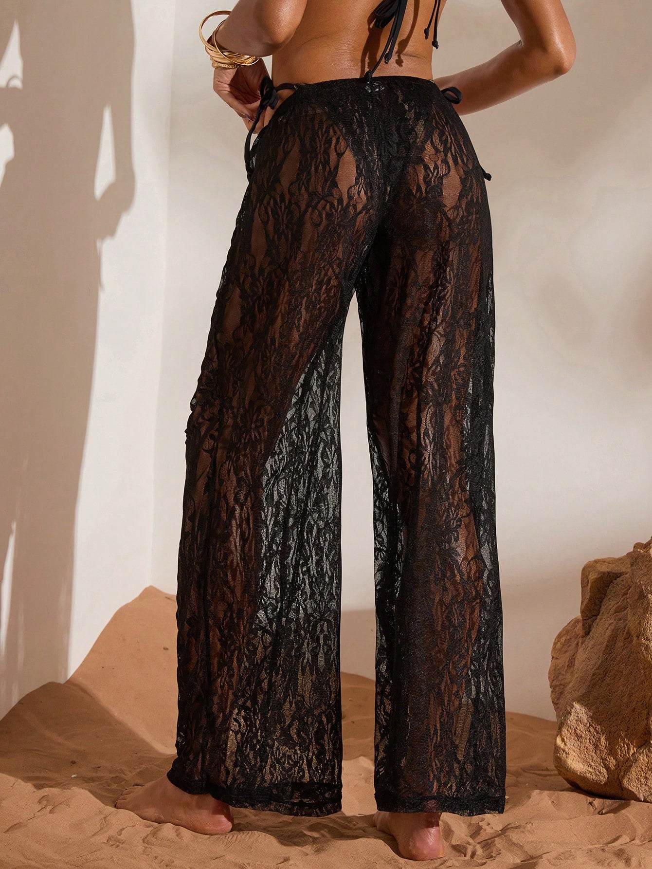 Opulessa Women's Beach Vacation Casual Lace Coverup & Pants Set Cover Ups For Swimwear - image 7