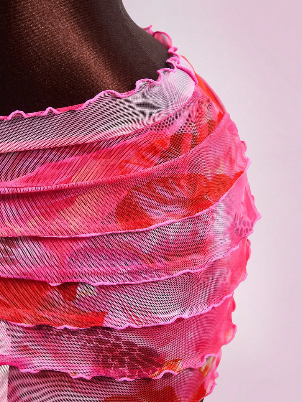 Swim SXY Women's 26ss New Floral Print Bikini Set With Tiered Ruffle Skirt, Sexy