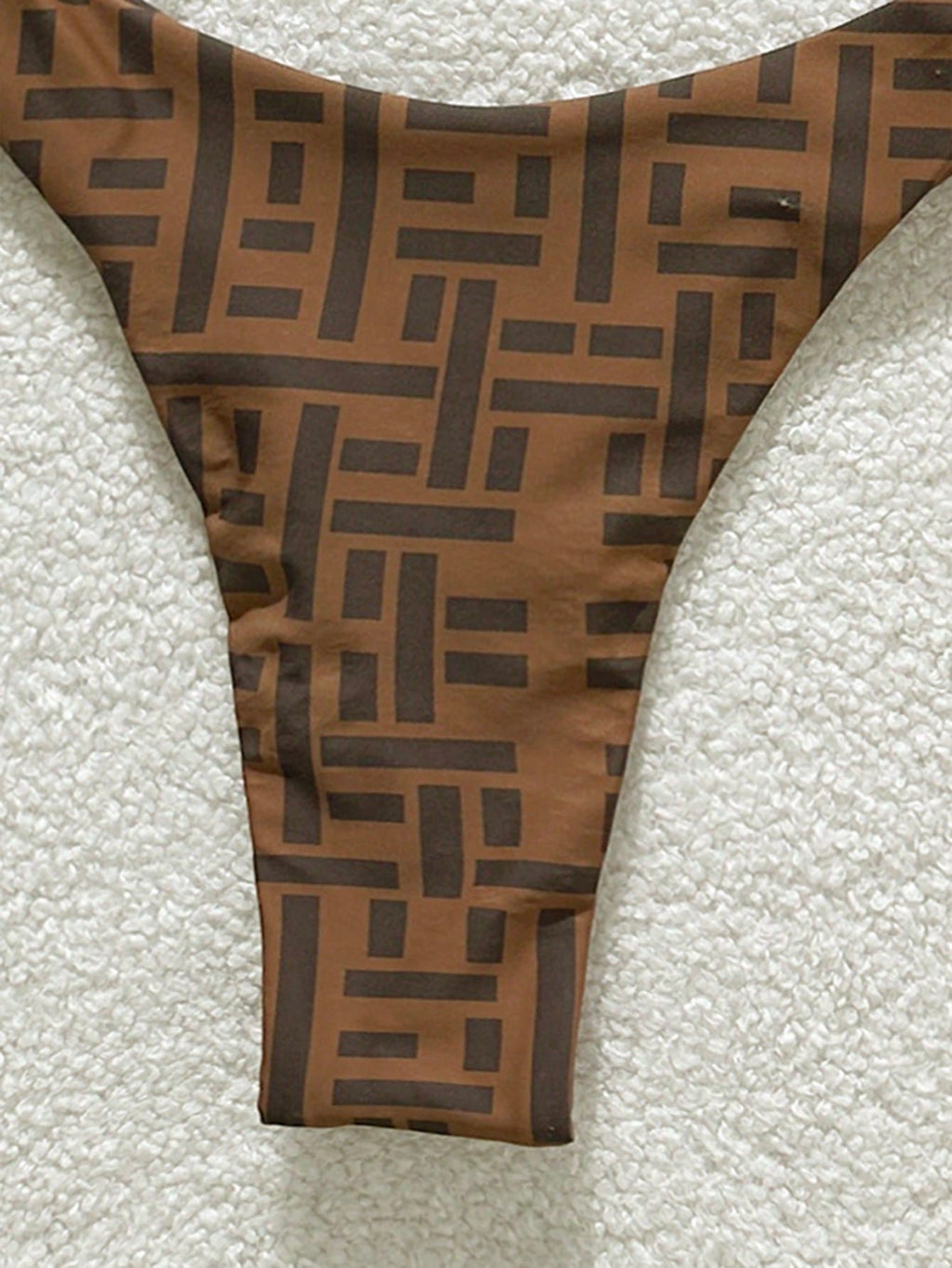 Elavelle 2026 Spring/Summer Brown Striped Beaded 4-Piece Swimwear