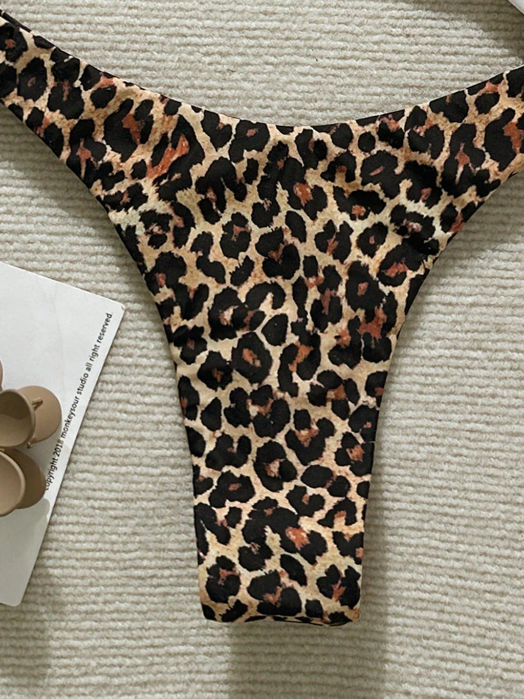 Elavelle 2026 Spring/Summer Brown Striped Beaded 4-Piece Swimwear