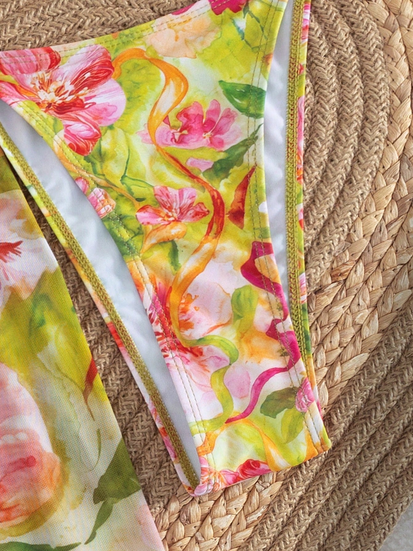 3pcs/Set 2026 Sexy Floral European And American Style Swimwear, Summer Vacation