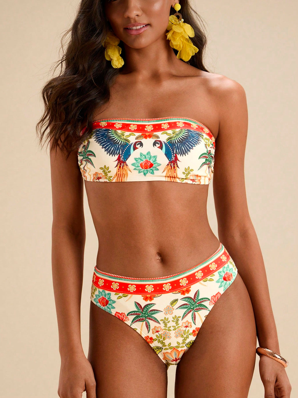 Travachic Women's Vacation Beach Vacation Floral Print Swimsuit Set White Flower Summer Cute Tropical - image 9