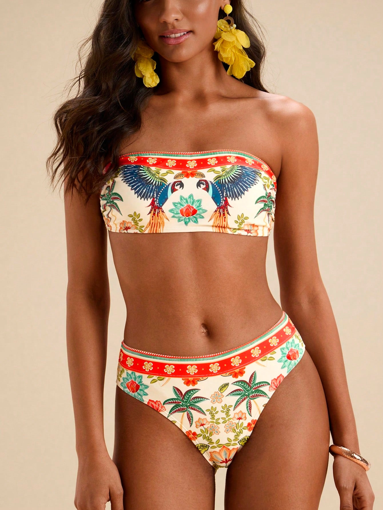 Travachic Women's Vacation Beach Vacation Floral Print Swimsuit Set White Flower Summer Cute Tropical - image 9