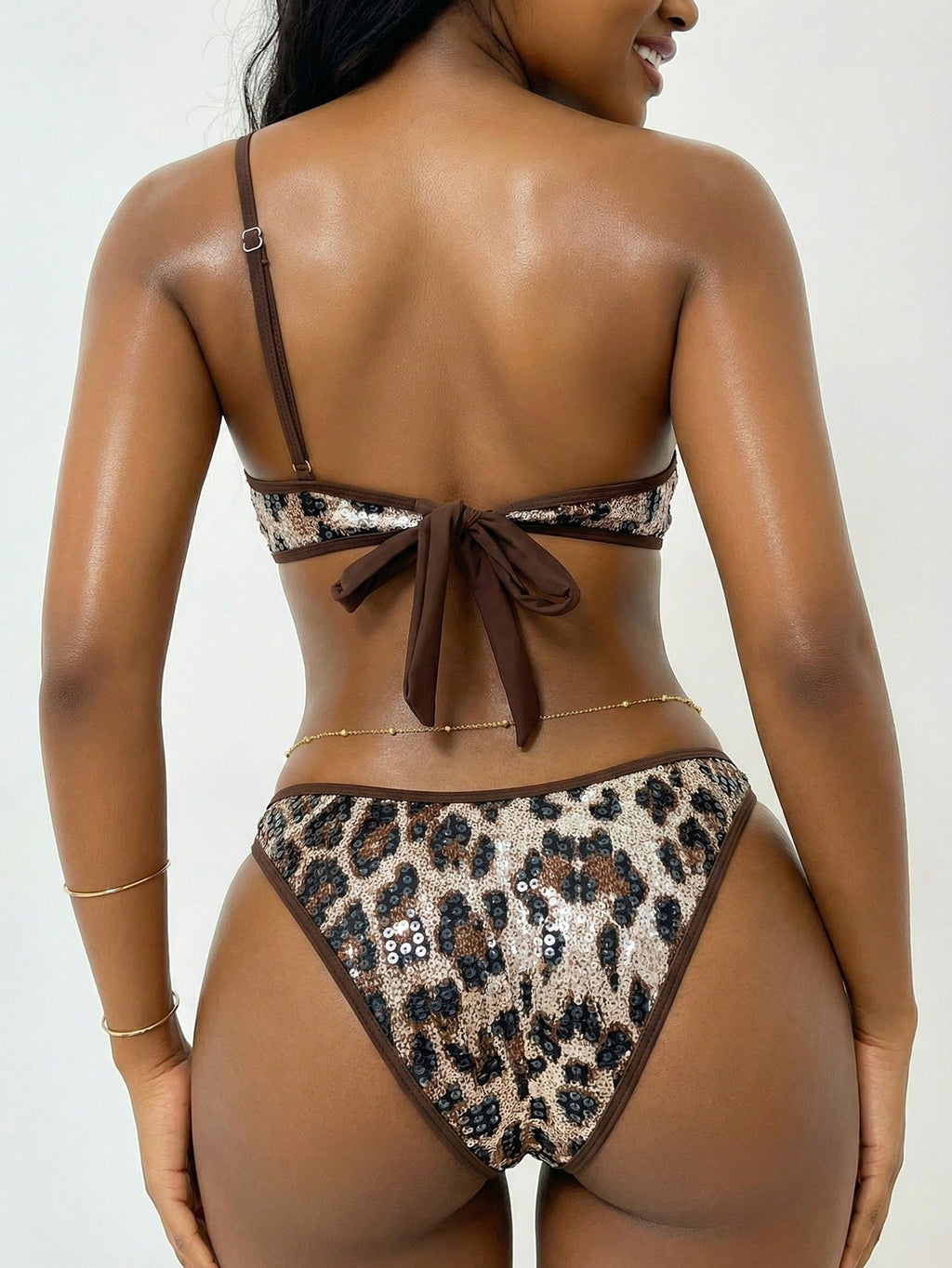 Swim Vcay Women's Sexy Halter Beaded 2 Pieces Swimwear, Elegant