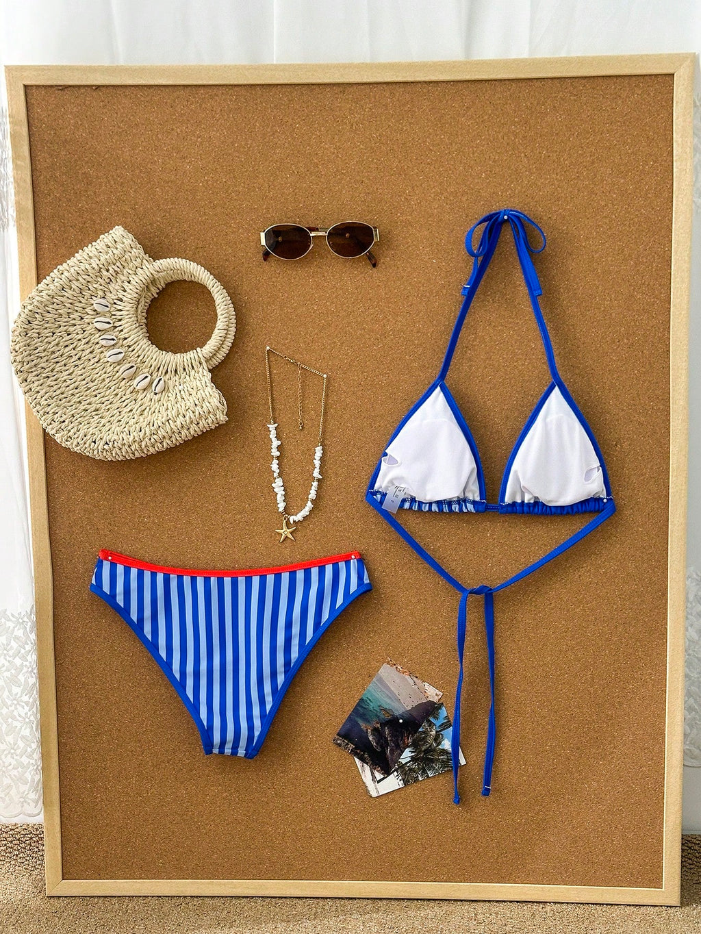 Swim Mod Women's Summer 2-Piece Swimsuit Set With Lobster Print,