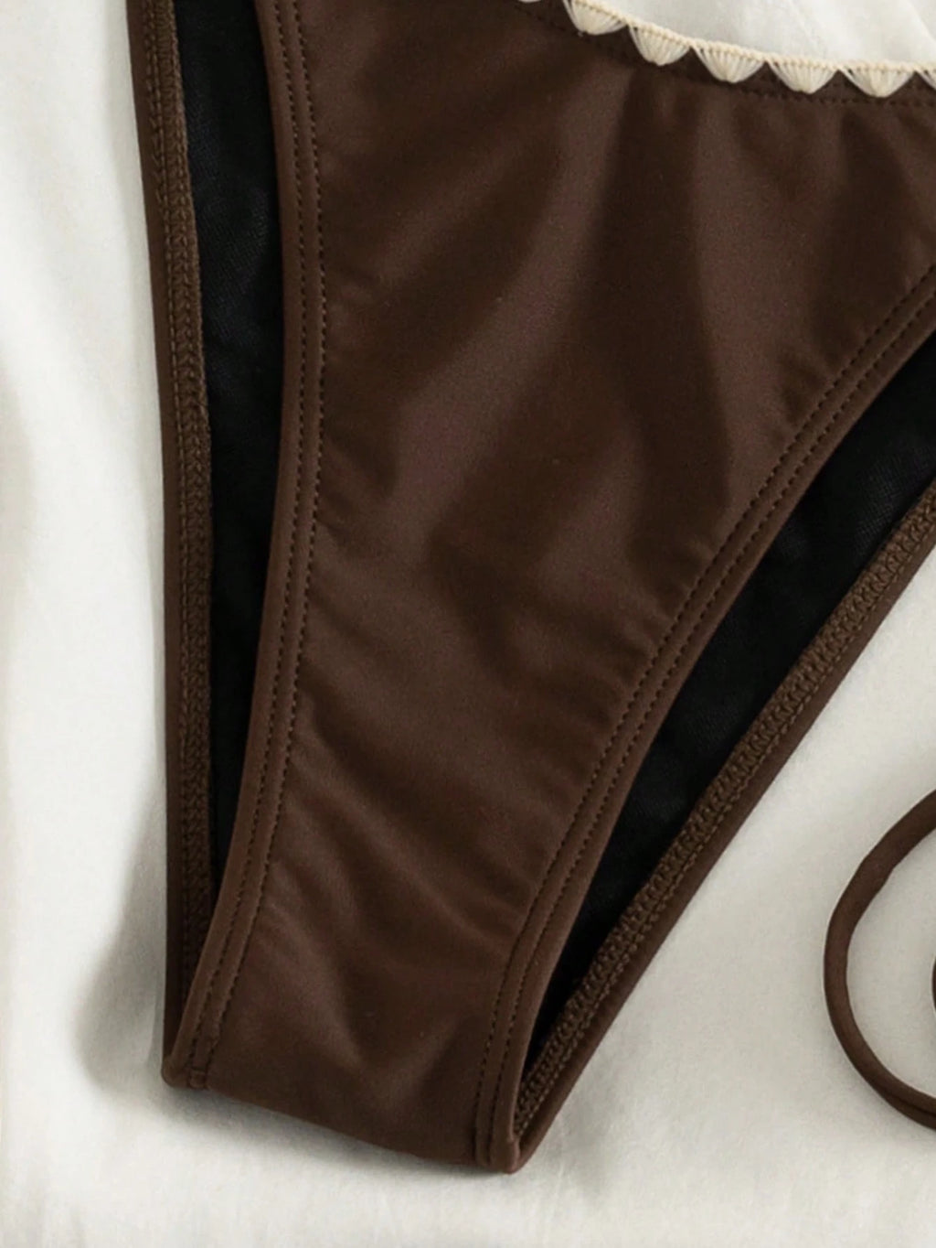 Women's Solid Color Reinforced Stitching Halter Tie Two Pieces