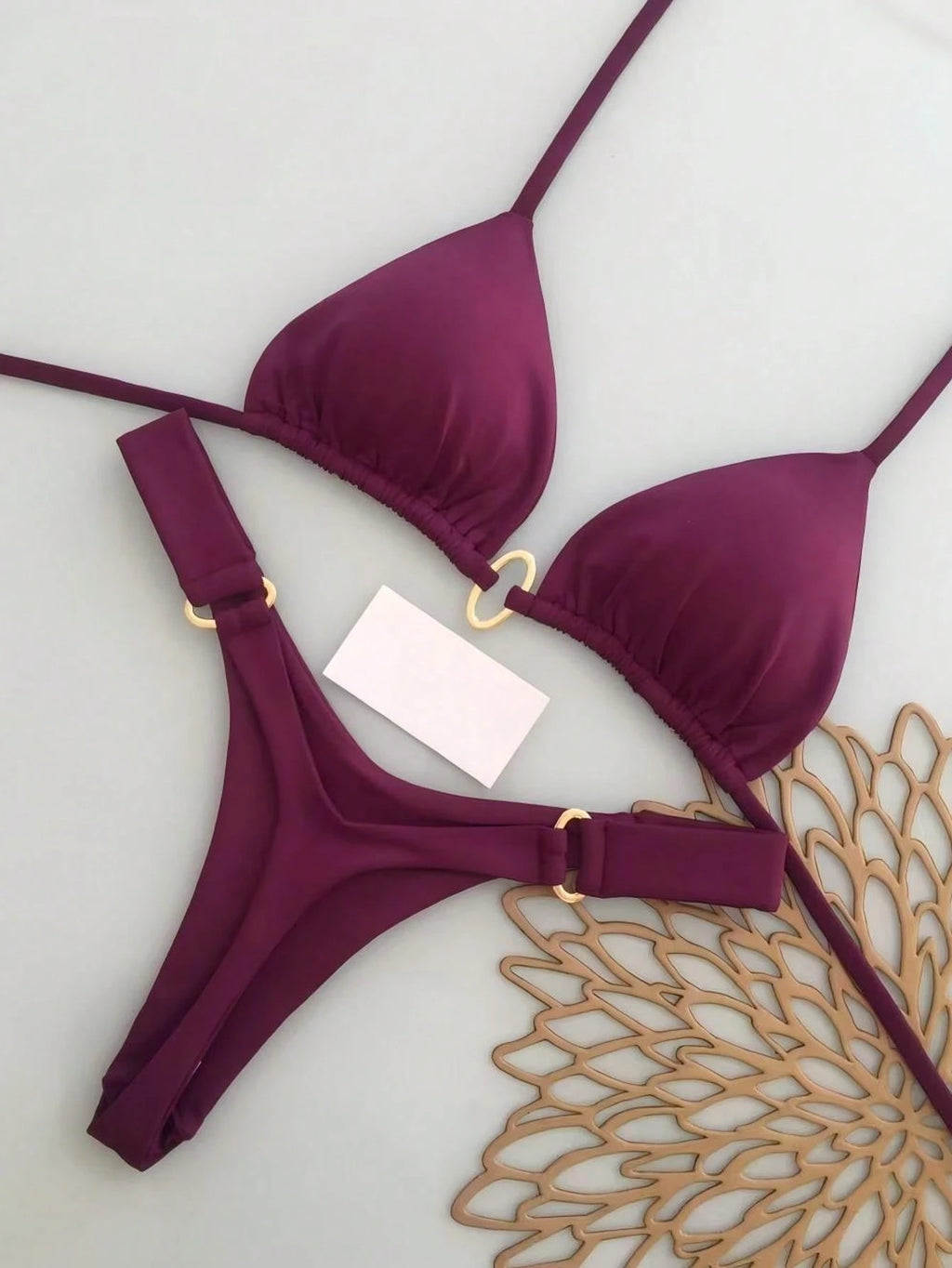 Women's Halter Tie Bikini Set, High Elasticity Sexy Bohemian Style