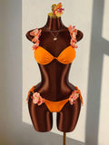 Amplova Women's 3D Orchid Flower Swimwear, & Avant-Garde, Suitable