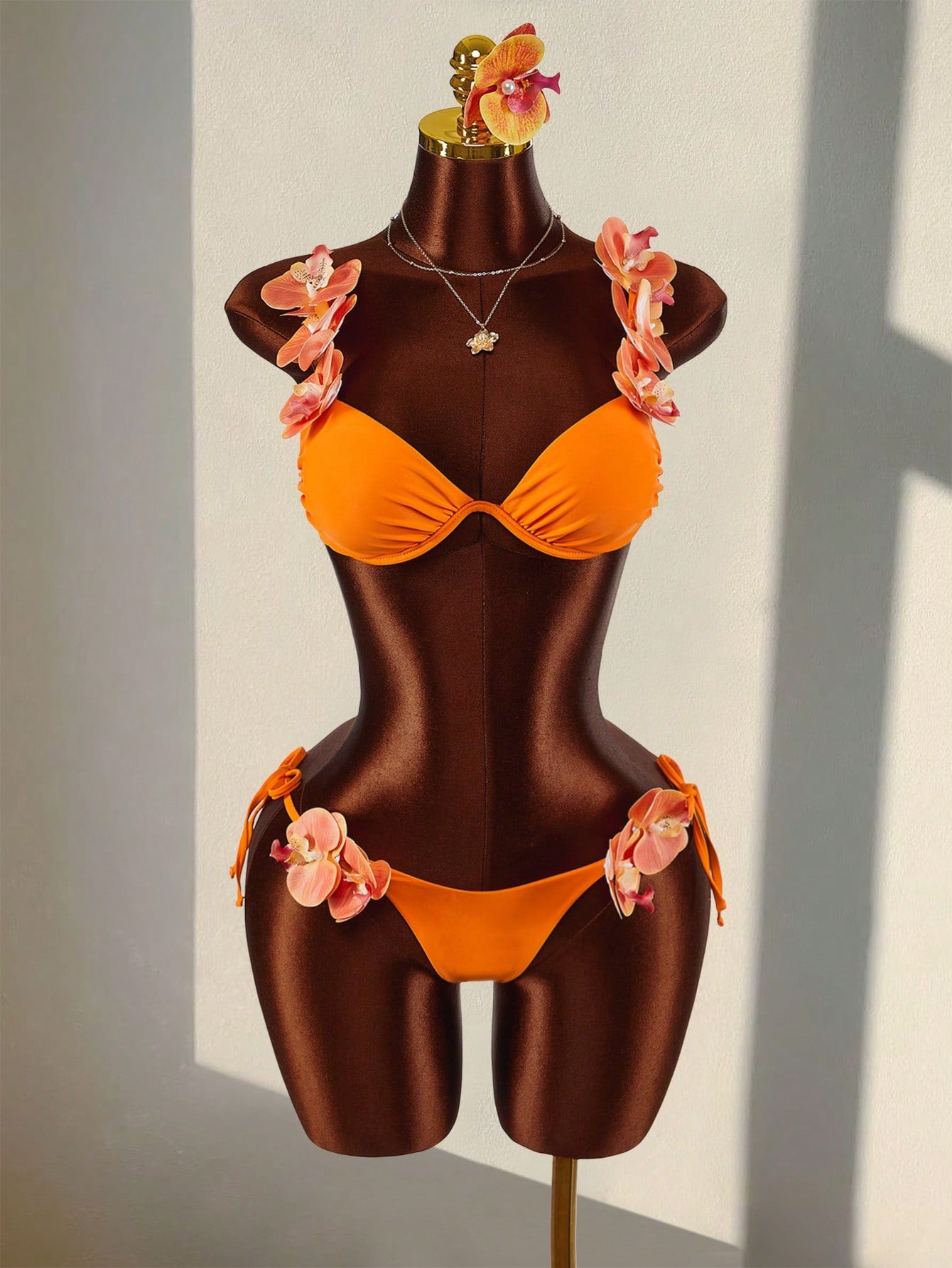 Amplova Women's 3D Orchid Flower Swimwear, & Avant-Garde, Suitable