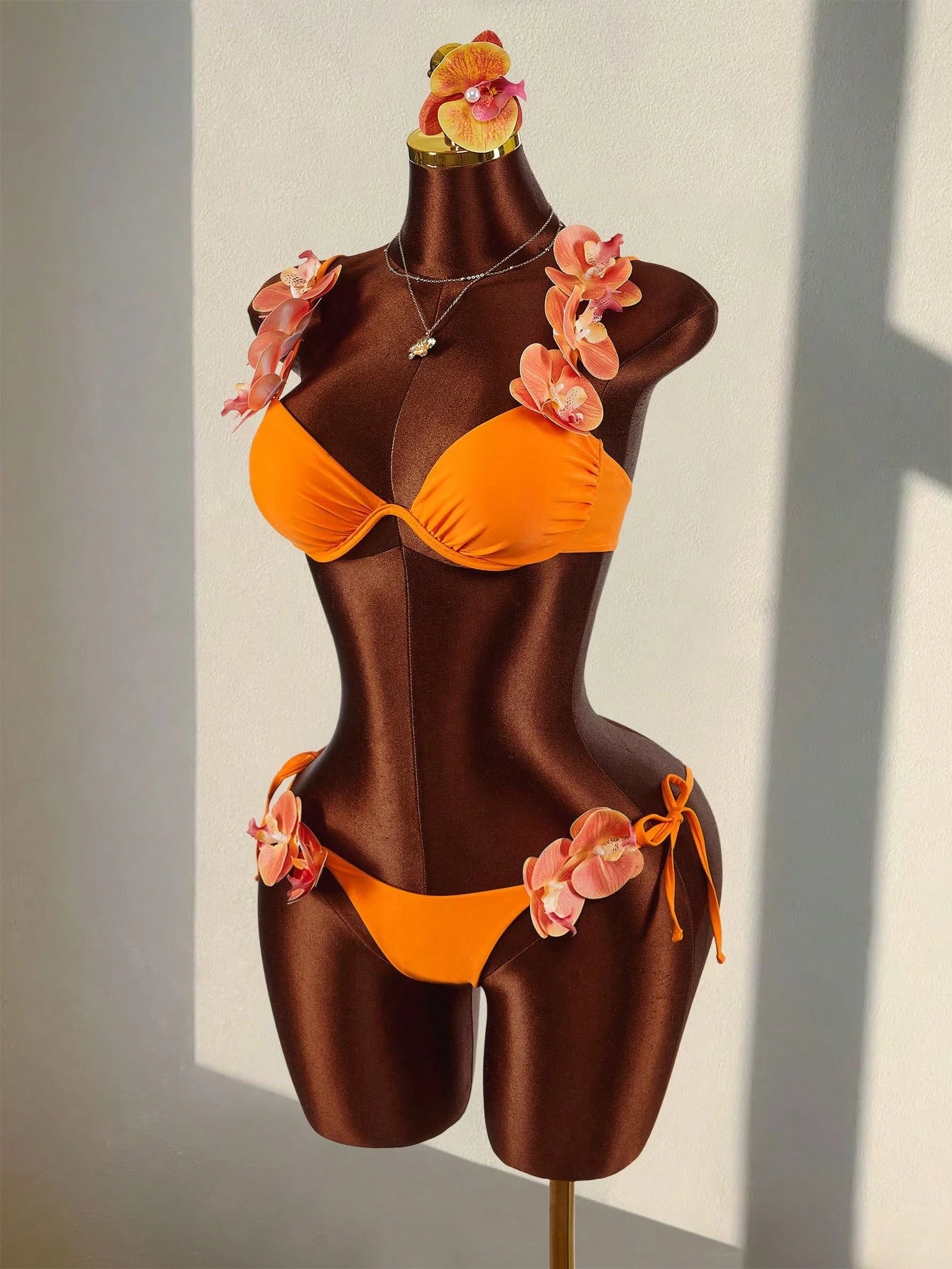 Amplova Women's 3D Orchid Flower Swimwear, & Avant-Garde, Suitable