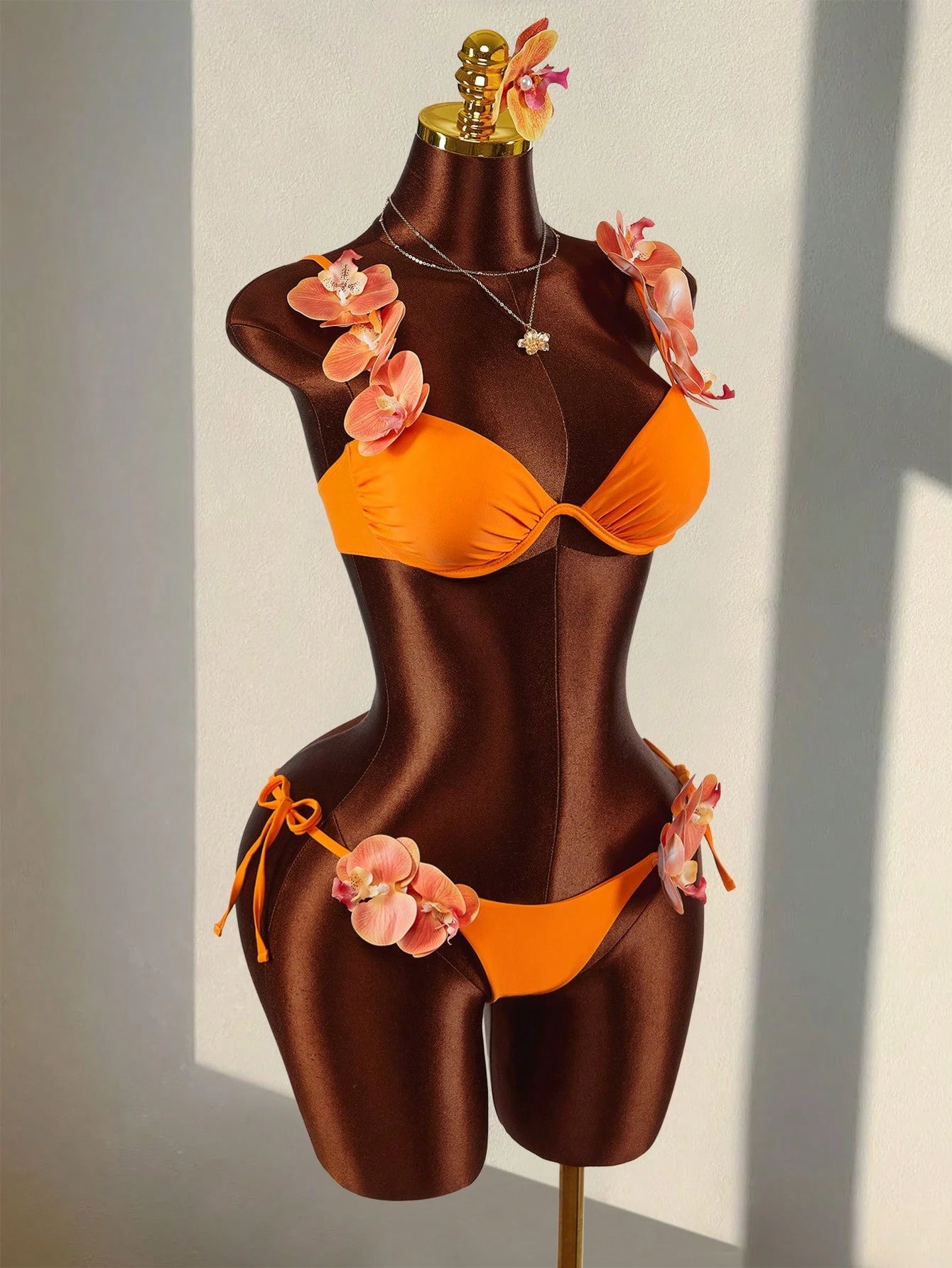 Amplova Women's 3D Orchid Flower Swimwear, & Avant-Garde, Suitable For Spring/Summer Beach, Vacation, Date, - image 4