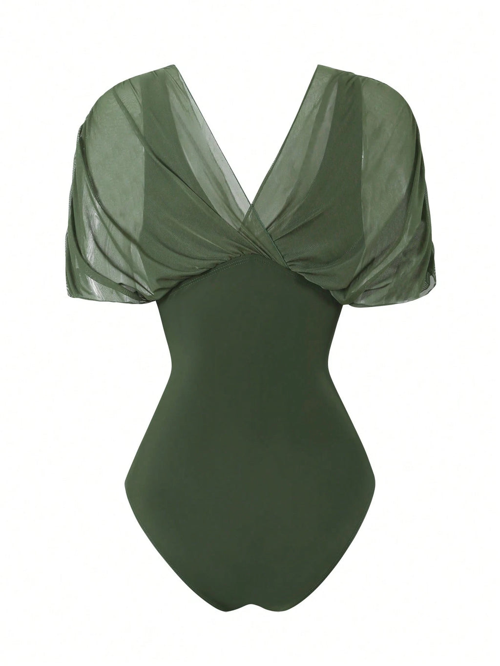 Swim Oasis 2026 New Spring/Summer Women 2pcs Solid Color Swimsuit With Mesh Maxi Dress, Beach Vacation Casual - image 4
