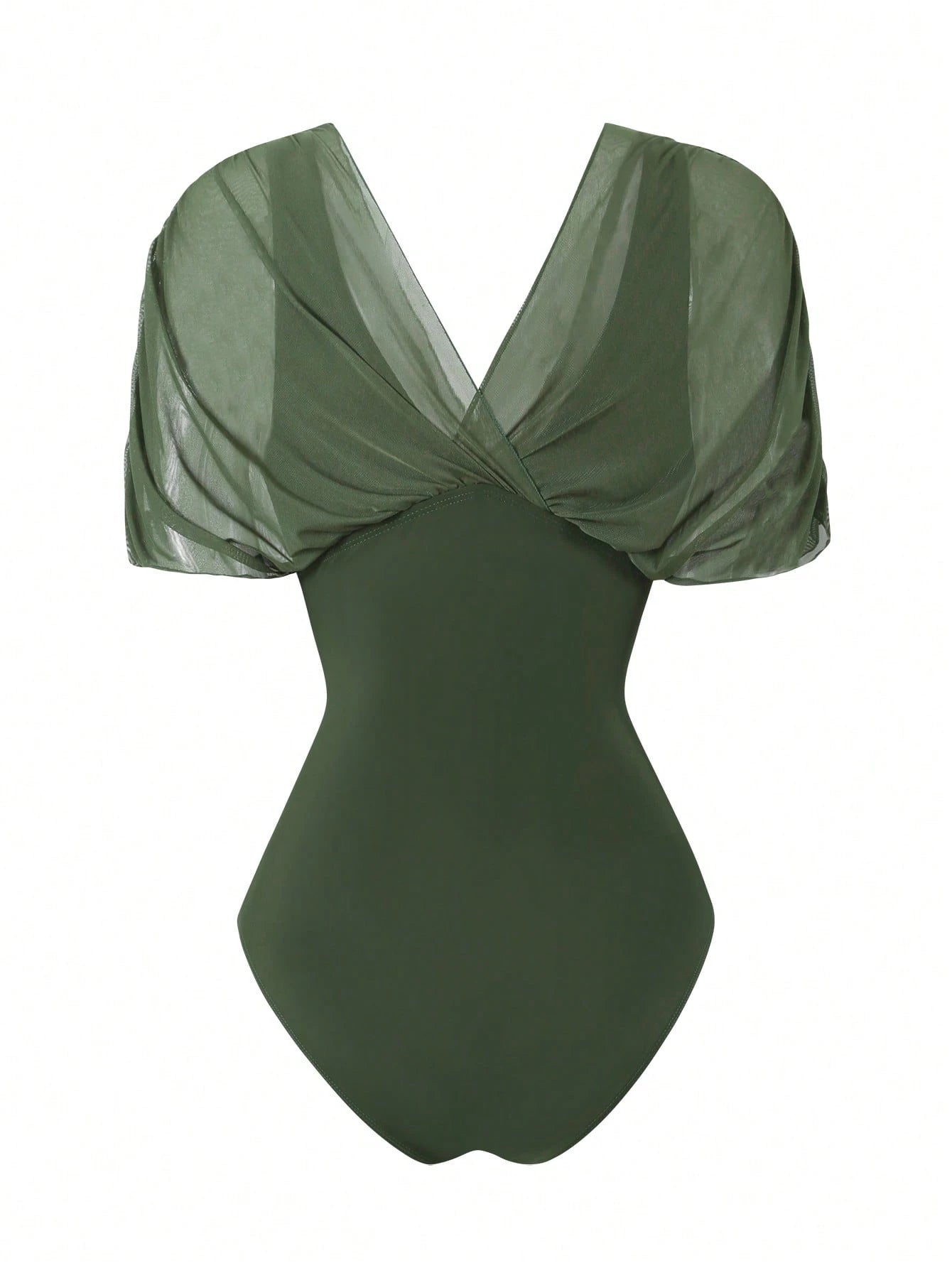 Swim Oasis 2026 New Spring/Summer Women 2pcs Solid Color Swimsuit With Mesh Maxi Dress, Beach Vacation Casual - image 4