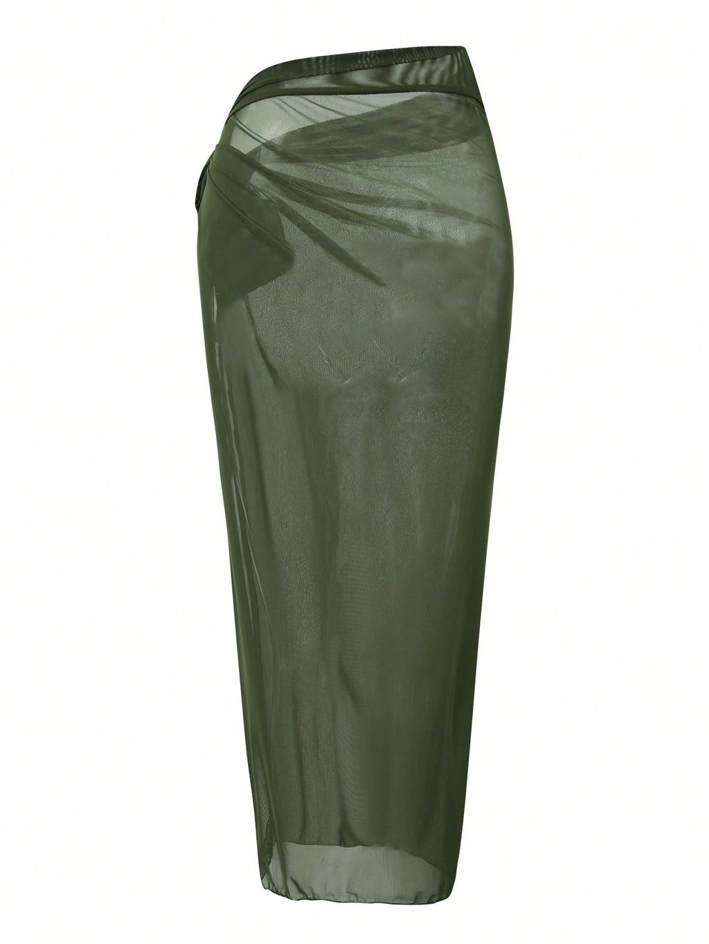 Swim Oasis 2026 New Spring/Summer Women 2pcs Solid Color Swimsuit With Mesh Maxi Dress, Beach Vacation Casual - image 6