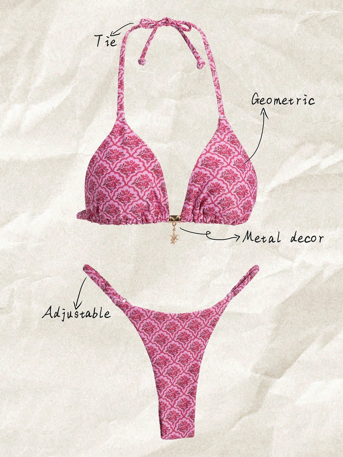 Elavelle Springbreak Women Beach Outfit, Random Print Spaghetti Strap