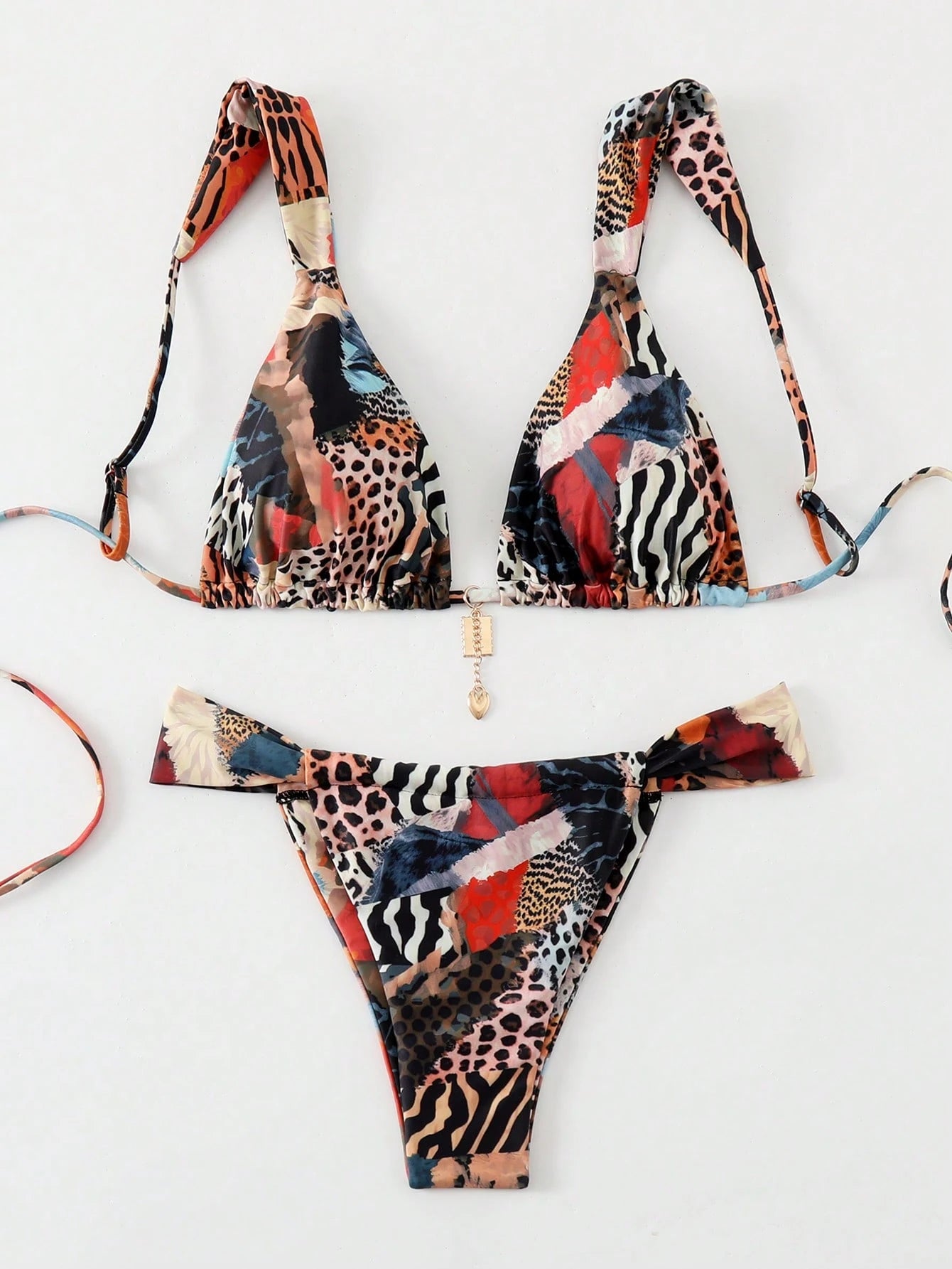 Elavelle Women's Summer Beach Leopard Print Sexy Bikini Set, Random