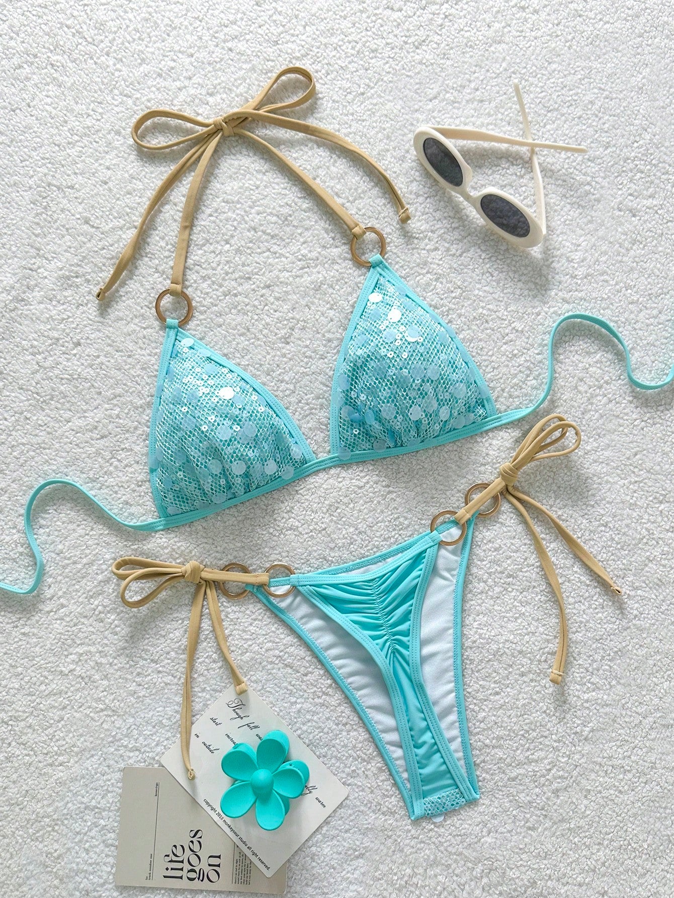 Soleia Beach Outfit For Women Summer Outfits Vacation Sequin Blue