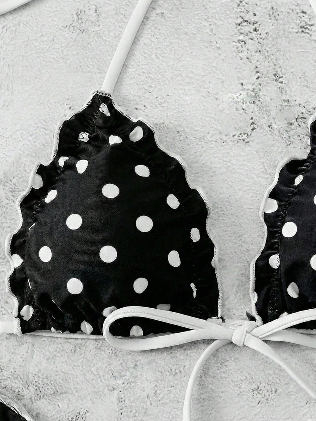 Swim Mod Women's Summer Polka Dot Print Camisole Tie Bow Bikini Two Pieces Swimwear Beach Holiday Vacation - image 16