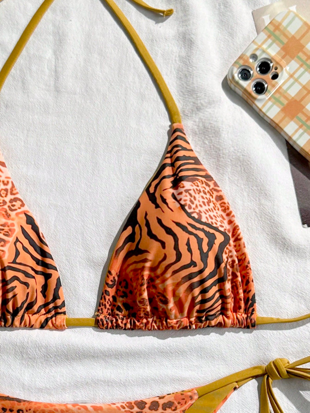 Sexy Vintage Leopard Print Pattern Bikini Two Pieces Swimwear For