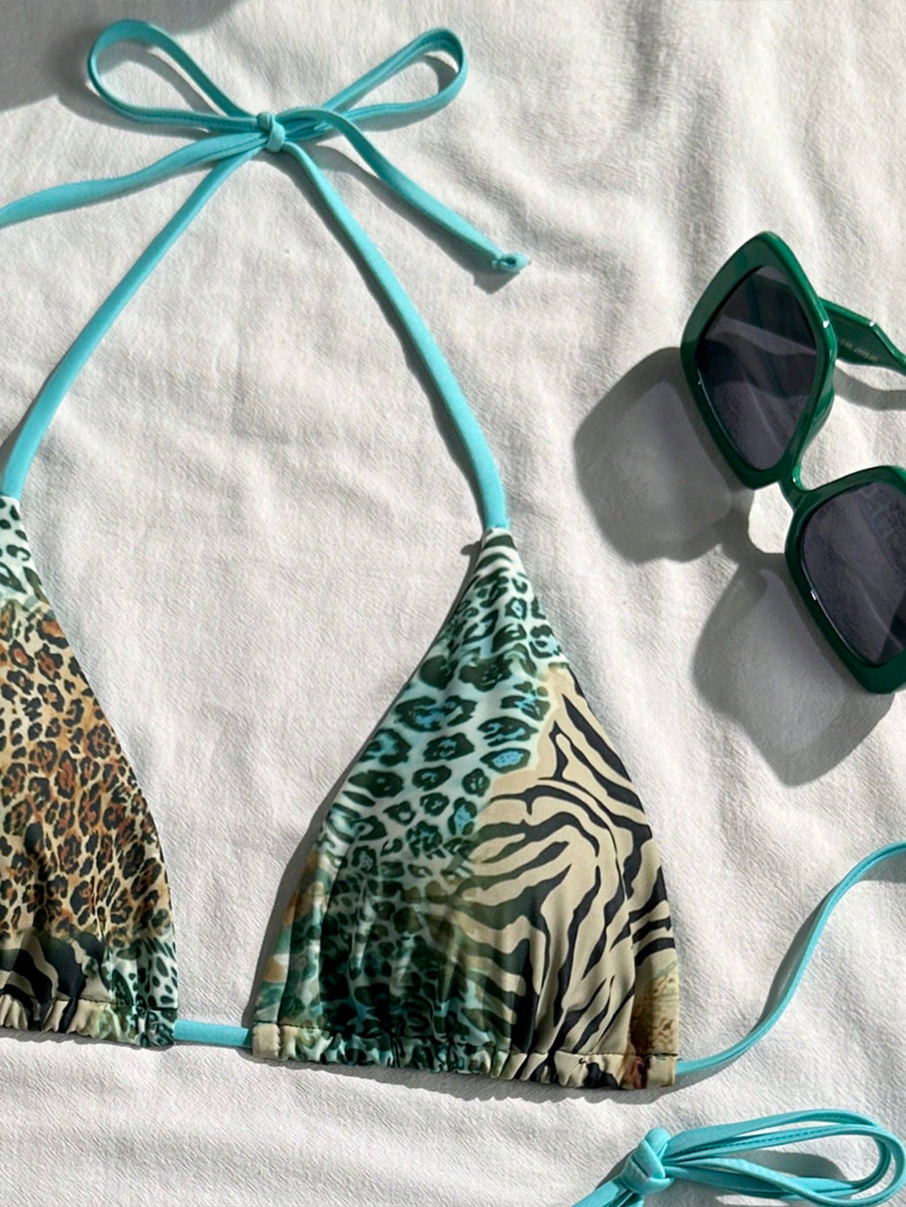Sexy Vintage Leopard Print Pattern Bikini Two Pieces Swimwear For