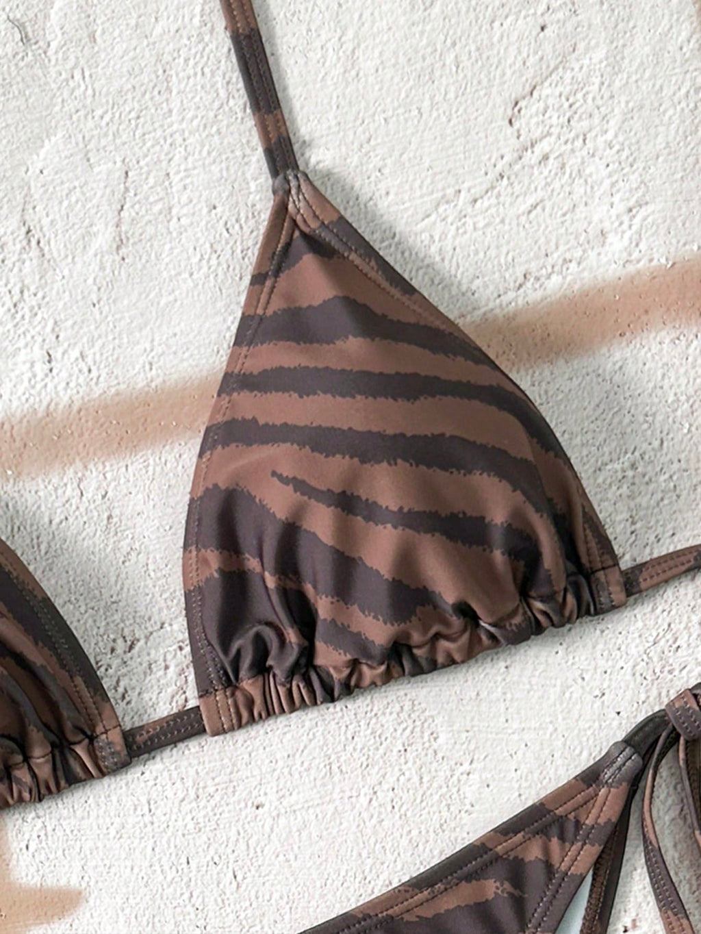 Swim Vcay Women's All-Over Print Halter Twist Front Bikini Set Zebra