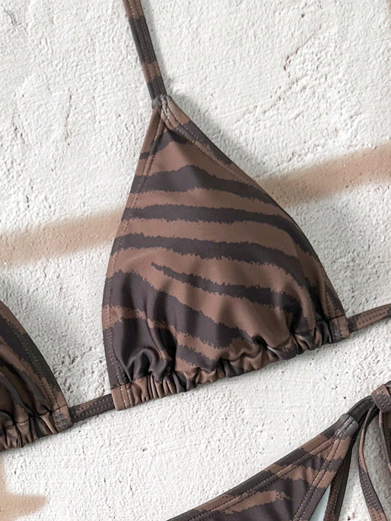 Swim Vcay Women's All-Over Print Halter Twist Front Bikini Set Zebra
