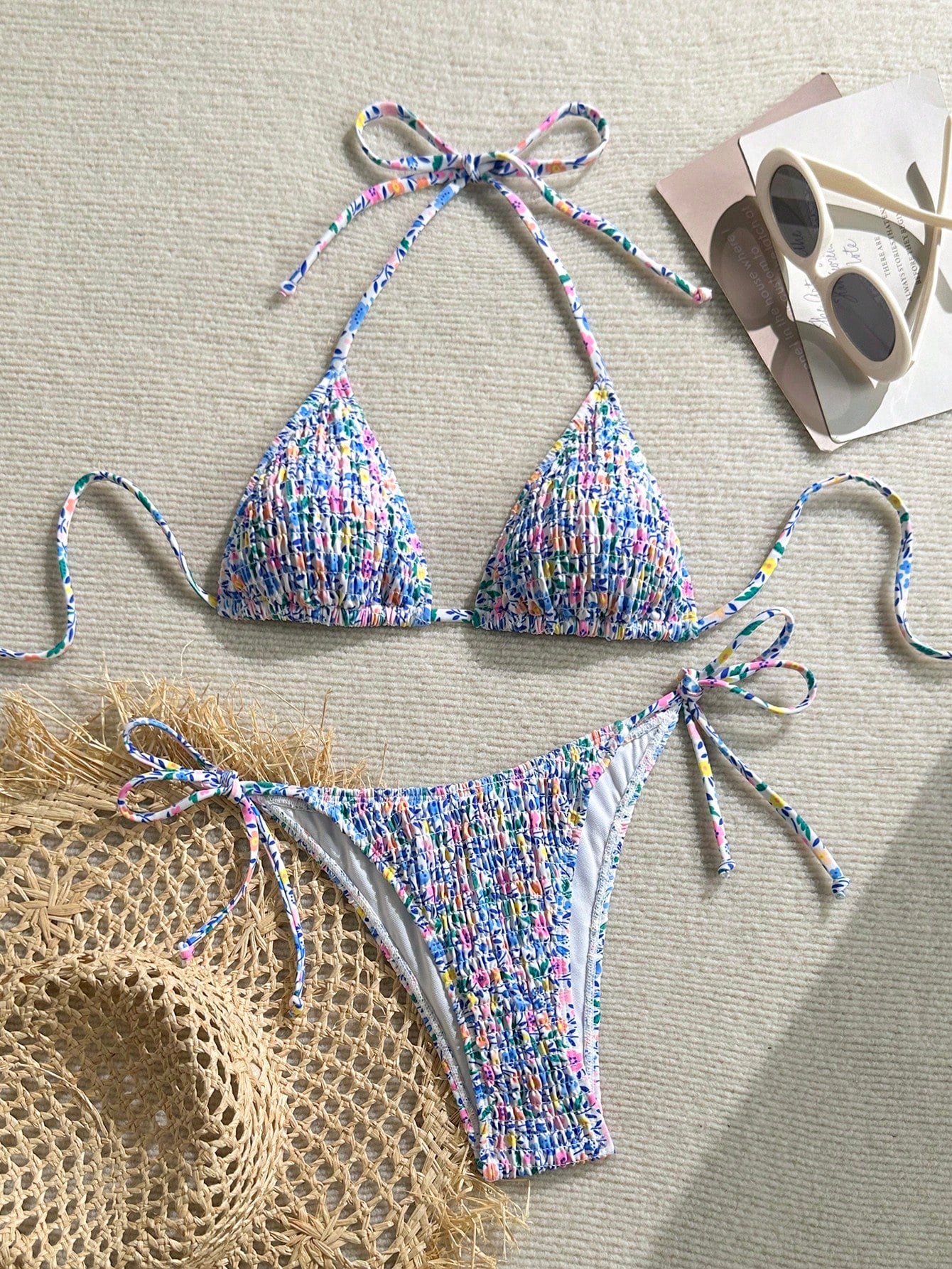 Swim Vcay 2pcs Women's Summer Beach Holiday Ruffled Leopard Print